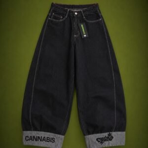 Baggy denim estampado
